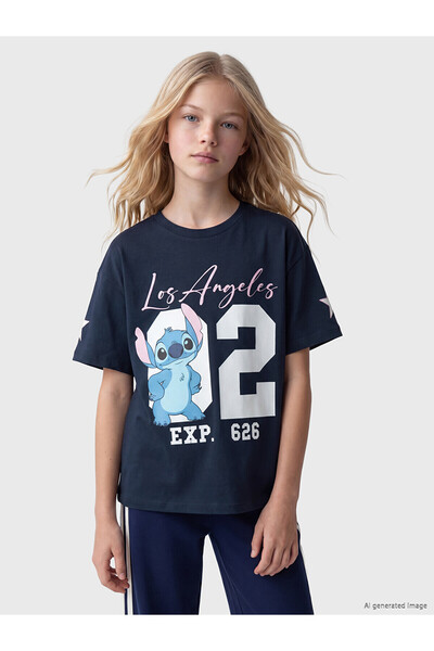 LC Waikiki Vizyon New Season Stitch Printed Girls' T-Shirt