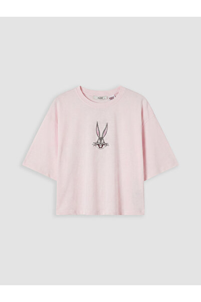 LC Waikiki NEVAVM Γυναικείο μπλουζάκι με στάμπα Bugs Bunny με διαφορά σχέδιο