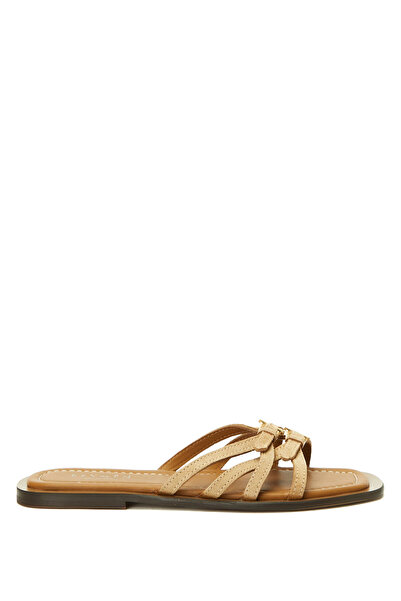 Beymen Collection Camel Kadın Deri Terlik