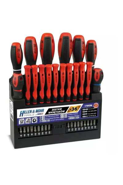 DEDRA EXIM Screwdriver and bit Top Bottom Set 36 pcs. with plastic holder