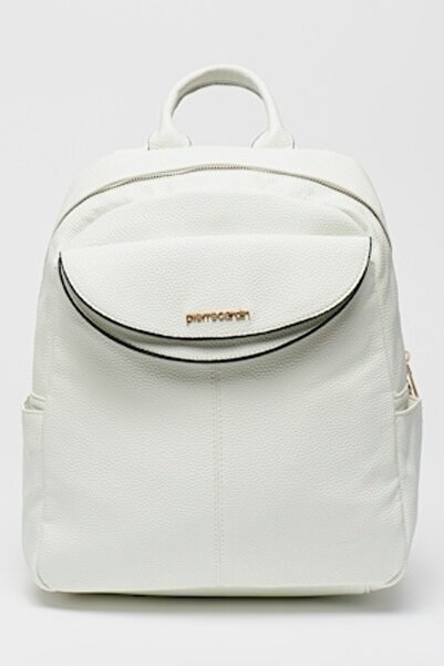 Pierre Cardin , Rucsac cu buzunare exterioare, Alb murdar