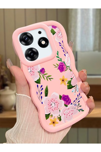 Hontinga Tecno Spark 10 Pro Compatible Case Camera Protector Pink Silicone Co...