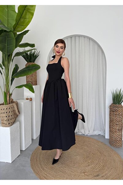 Caddebostan Moda Backless, Strappy, Midi Length Women's Dress, Stylish Summer...