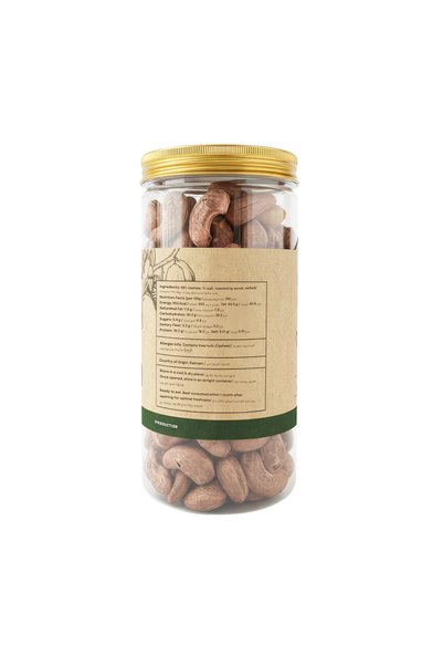 The Caphe Vietnam Roasted Cashew Nuts 500g | Skin-On Cashews | Selected Size | Vietnamese Cashew | Crunchy & Buttery Snack