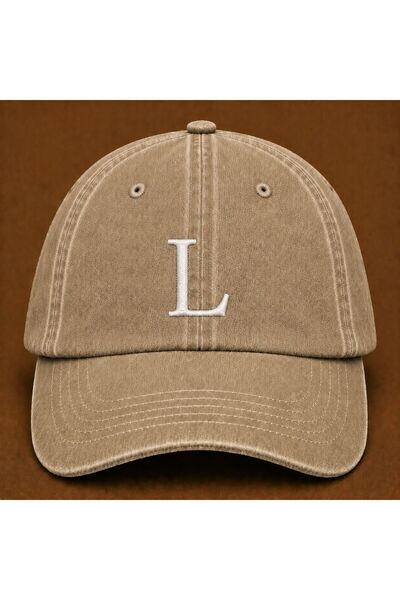 WeavedCo Letter "L" Special Design for Names Embroidered Vintage Washed Baseb...