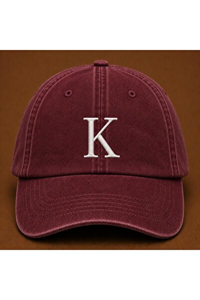 WeavedCo Letter "K" Special Design for Names Embroidered Vintage Washed Baseb...