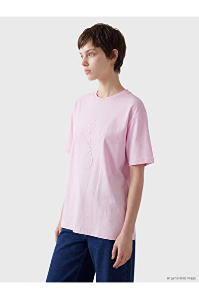 LC Waikiki Embroidered 100% Cotton Women's T-Shirt