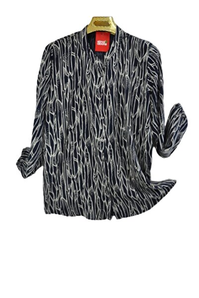 elma abone Plus Size Mother's Viscose Button-Up Shirt