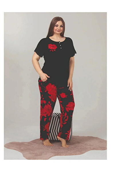 Yare Σετ γυναικείες πιτζάμες με κοντό μανίκι Plus Size 10868