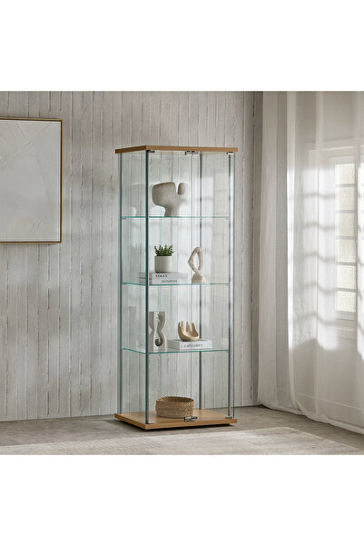 Home Box Dover Curio Cabinet with 2 Doors and 3 Shelf