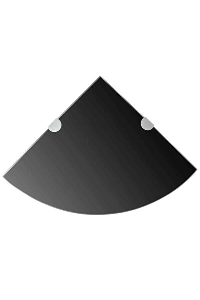 vidaxl Rafturi de colț cu suporturi crom 2 buc. negru 25x25 cm sticlă