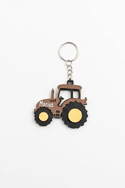 ChillOutlet Breloc Tractor personalizat cu prenumele Marius 6x7 cm