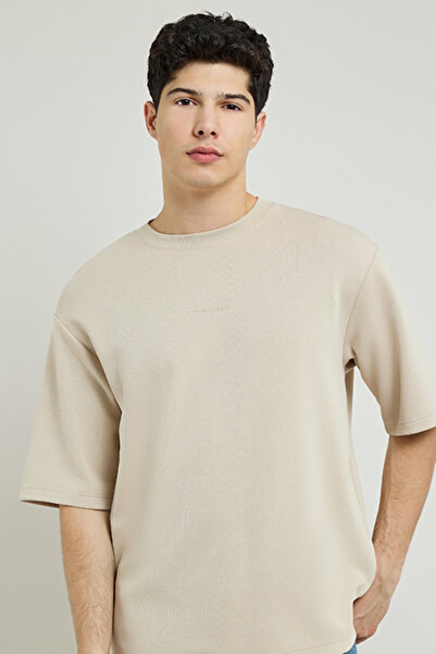 R&B Solid T-Shirt with Crew Neck and Short Sleeves