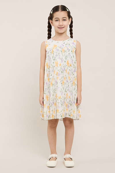 R&B Floral Print Sleeveless A-Line Dress