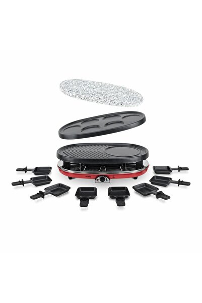 H.Koenig Raclette makinesi 4'ü 1 arada çok işlevli 8 kişilik profesyonel RP41...