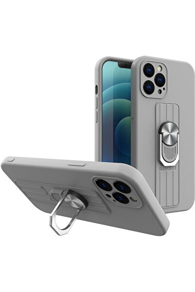 Hurtel Finger Grip 360 Πλήρης Κάλυψη Σιλικόνης Γκρι (iPhone 12 mini)