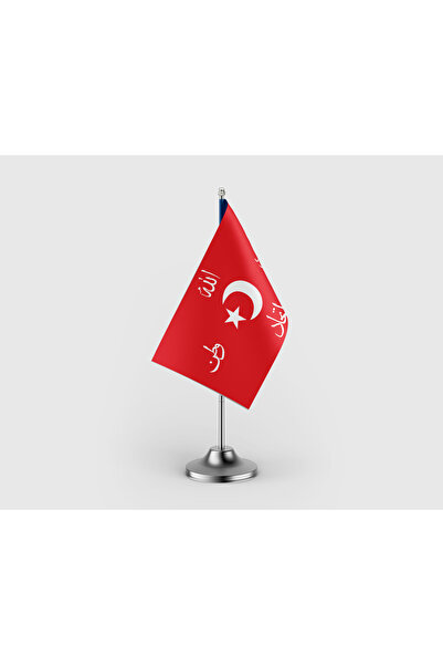 puntodizayn Ittihat ve Terakki Tekli Saten Masa Bayrağı Seti