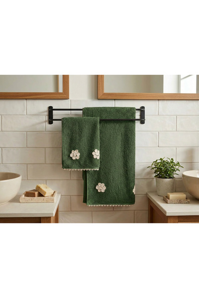 Türkühome Completely Handcrafted Elegant Cherry Blossom and Lace Detailed Cot...