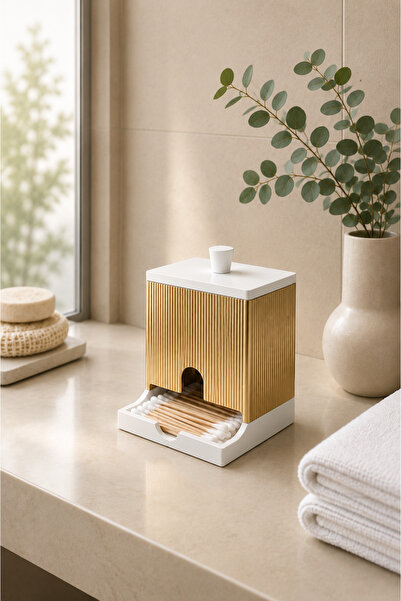 Arvella Studio Cotton Swab Organizer Ear Swab Storage Box with Lid Organizer ...