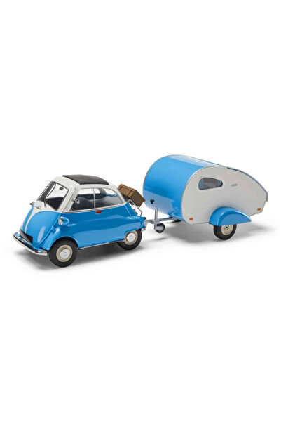 Minichamps Model auto BMW Isetta la scară 1:18 cu remorcă – Ediție Dealer de la
