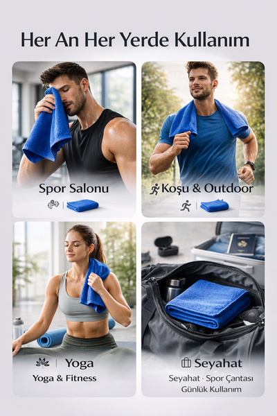 AXXO Microfiber Fitness Towel 40 X 100 cm – Quick-Drying Towel for Sports, Yoga, Running, and Travel