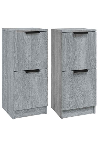 vidaxl Dulapuri, 2 buc., gri sonoma, 30x30x70 cm, lemn prelucrat