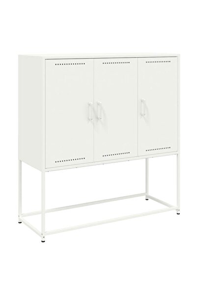 vidaxl Dulap înalt, alb, 100,5x39x107 cm, oțel