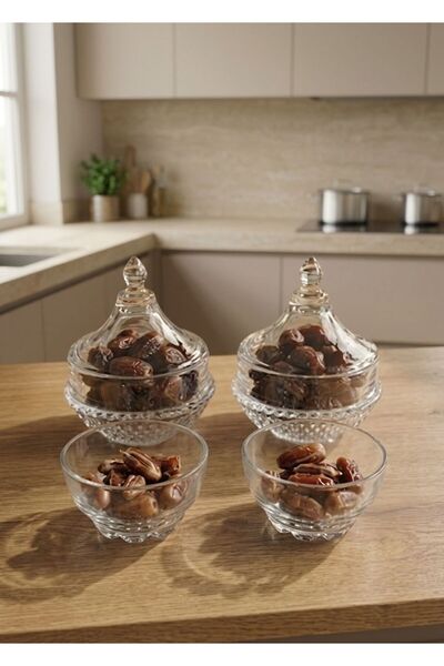 AR HOME 4-Piece Date Serving Set - Glass Cups