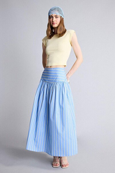 DeFacto A-Line Regular Waist Poplin Maxi Skirt H8617Ax26Sm
