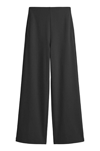 Cottonhill Premium - Sway Collection |   Black Basic High Waist Modal Wide Le...