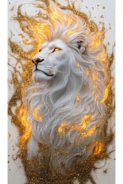 tuvalcim Gold_Beyaz_aslan
