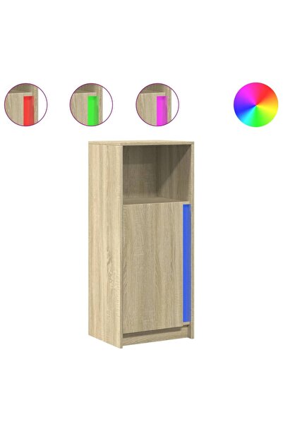 vidaxl Dulap cu LED, stejar sonoma, 42,5x34x100 cm, lemn prelucrat