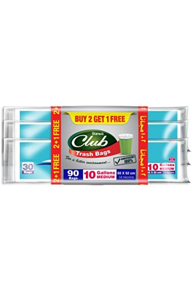 Sanita Club Trash Bags 10 Gallon x 3 Rolls