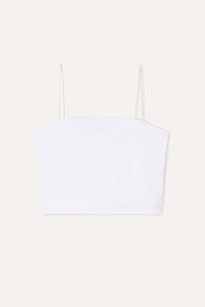 Mudo Women's White Fitted Open Collar Undershirt