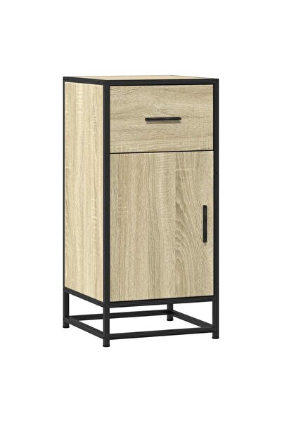vidaxl Dulap, stejar sonoma, 35,5x35x76 cm, lemn prelucrat și metal