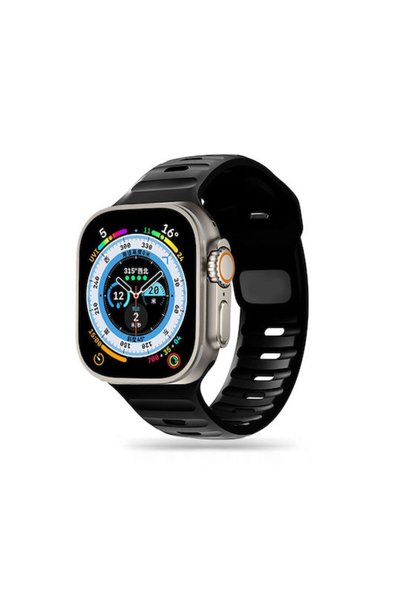 Tech-Protect Iconband Λουράκι Line Σιλικόνης Μαύρο (Apple Watch 4/5/6/7/SE/8/...