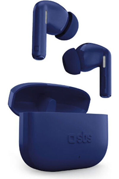 SBS Spike Twin Ενδοωτικά Ακουστικά Bluetooth Handsfree με Θήκη Φόρτισης Μπλε