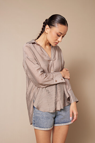 Nisan Transparan Rahat Shirt Mink