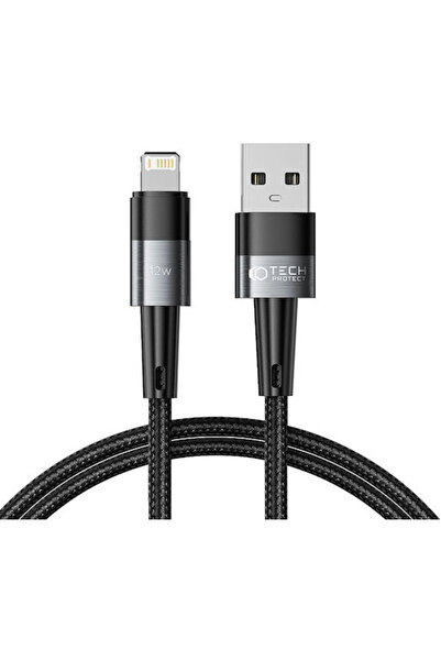 Tech-Protect Ultraboost Πλεγμένο Καλώδιο USB-A σε Lightning 12W Γκρι 1μ