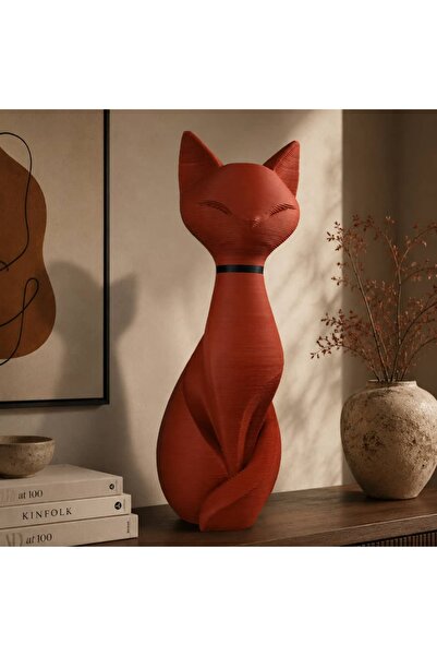 Felis Terra Grande - Ahşap Kedi Heykeli