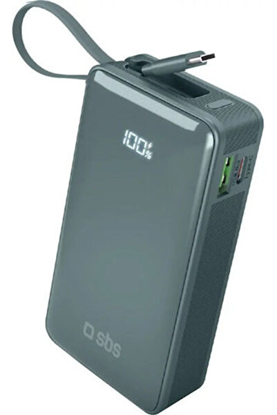 SBS Power Bank 10000mAh 22.5W με θύρα USB-A και θύρα USB-C Power Delivery Γαλ...