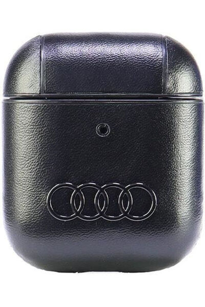 Audi Δερμάτινη θήκη με μεγάλο λογότυπο, σε μαύρο χρώμα, για Apple AirPods 1 /...
