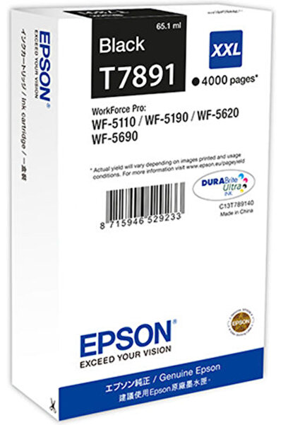 EPSON T7891XXL Γνήσιο Μελάνι Εκτυπωτή InkJet Μαύρο (C13T789140)