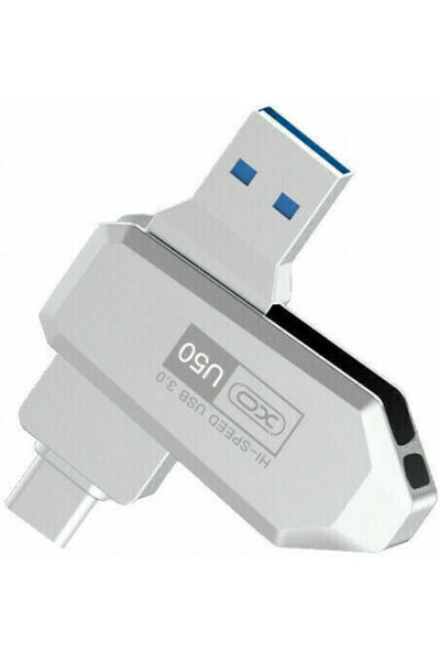 Xo U50 32GB USB 3.0 Στικάκι με συνδέσεις USB-A & USB-C Λευκό
