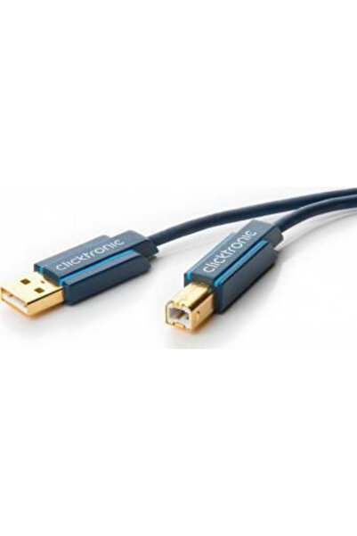 CLICKTRONIC Καλώδιο USB 2.0 3μ Τύπου A αρσενικό σε Τύπου B αρσενικό, Μπλε