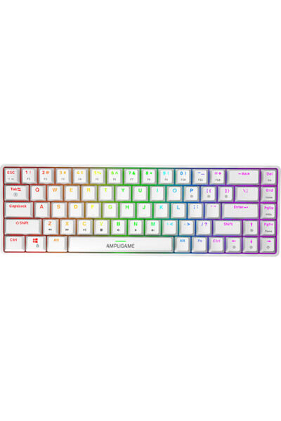 Fifine GK1W Μηχανικό Πληκτρολόγιο Gaming 65% με φωτισμό RGB (Αγγλικό US) Λευκό