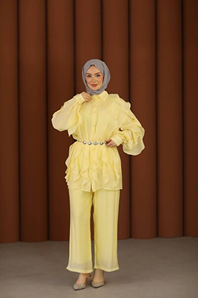 YAREN CLARA Fırfır Gömlek Takım YRN-2327