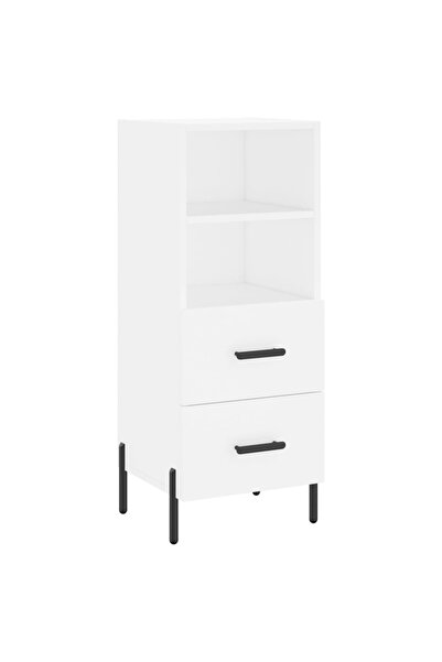 vidaxl Servantă, alb, 34,5x34x90 cm, lemn compozit