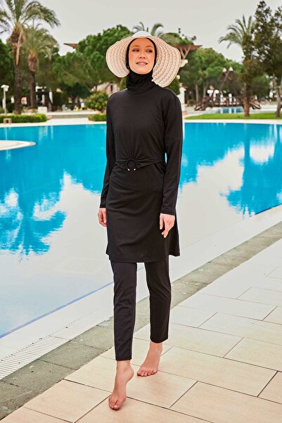 Marina Swimwear Full Covered Hijab Swimsuit Black 4 Piece – M2463