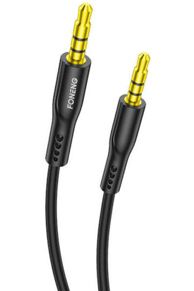 FONENG Καλώδιο Jack 3.5mm Αρσενικό - Jack 3.5mm Αρσενικό Μαύρο 1μ BM22